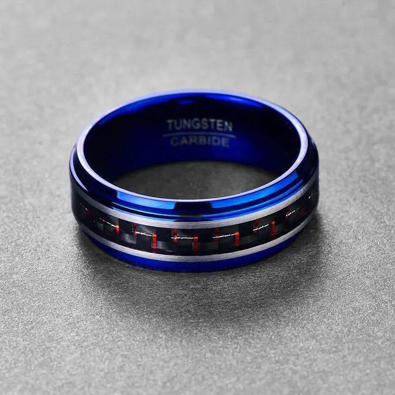 Blue Tungsten Wedding Ring