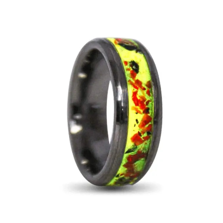 Orange Inlay Tungsten Ring