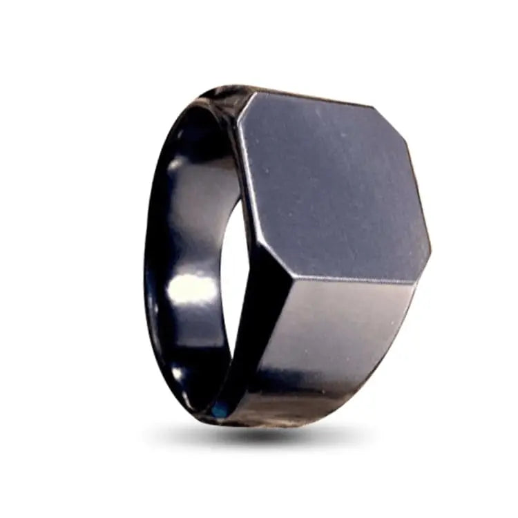 Black Zirconium Square Signet Ring