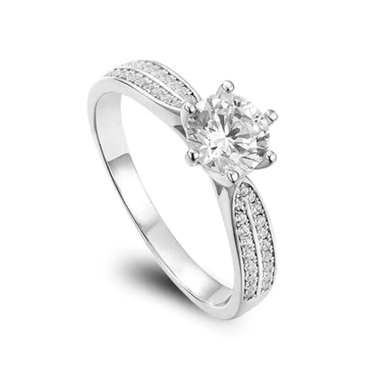 1ct Moissanite Ring Double Band