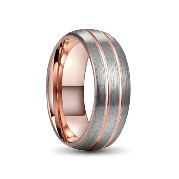 Rosegold and Silver Tungsten Carbide Ring