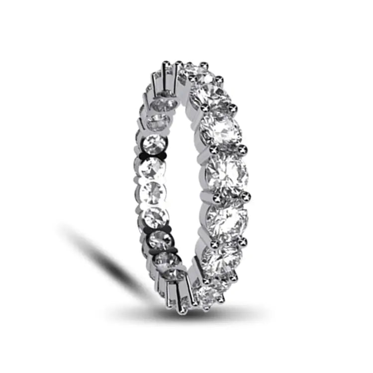 9ct White Gold Full Eternity Band with Diamonds