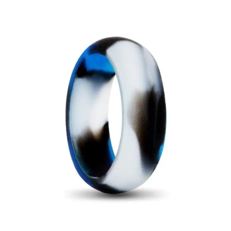 Ladies Camo Blue Silicone Ring