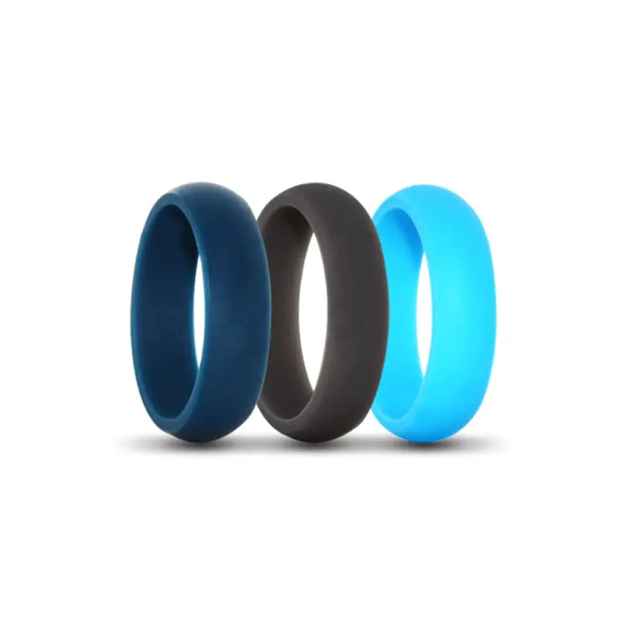 Navy Grey and Sky Blue Silicone Rings