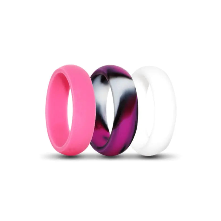 Pink, Pink Camo and White Silicone Rings