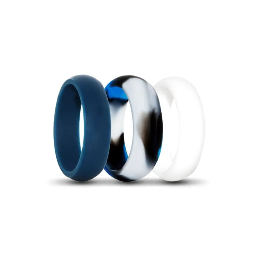 Navy, Blue Camo and White Silicone Rings