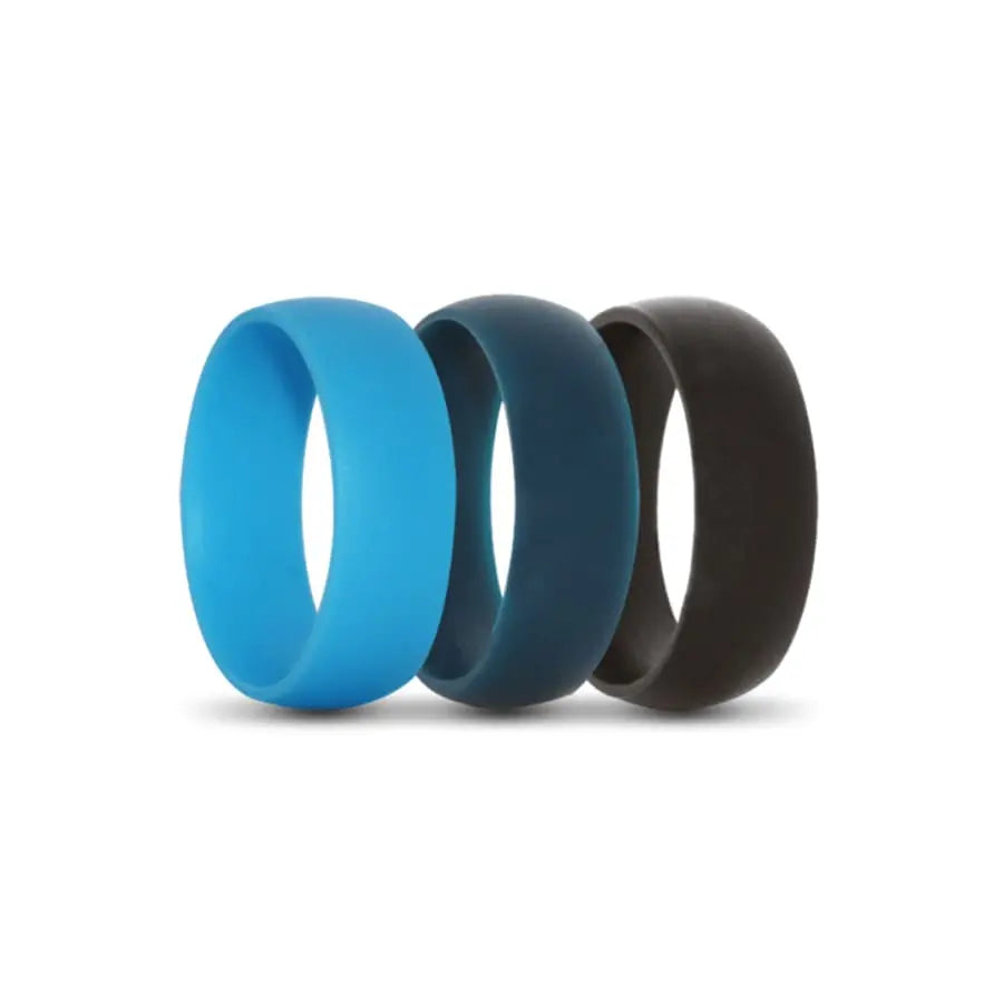 Blue, Navy and Black Silicone Rings