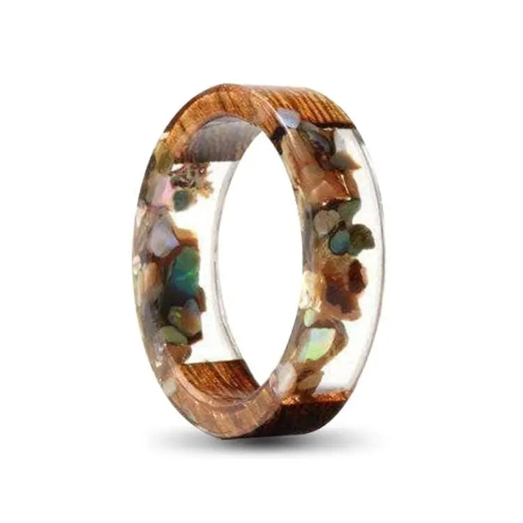 Pebble Wood Resin Ring