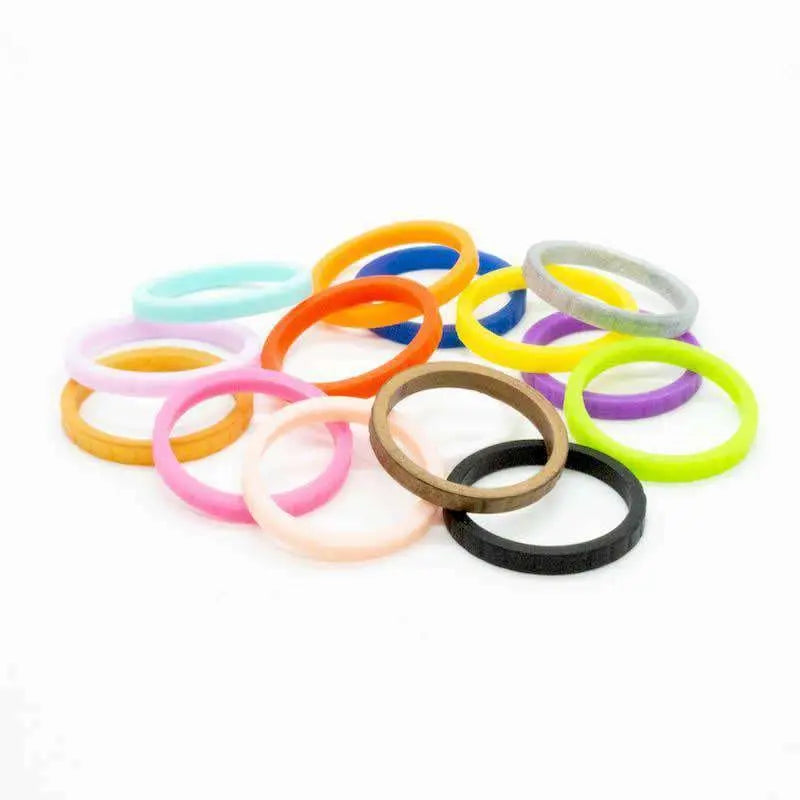 Colourful Collection Ladies Slim Silicone Ring Stackable