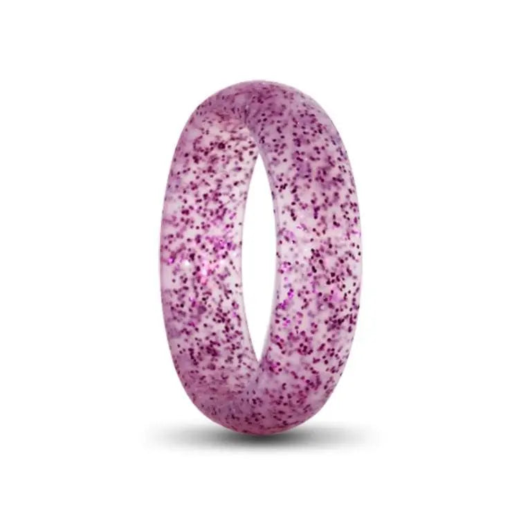 Pink and Purple Sparkle Silicone Ring