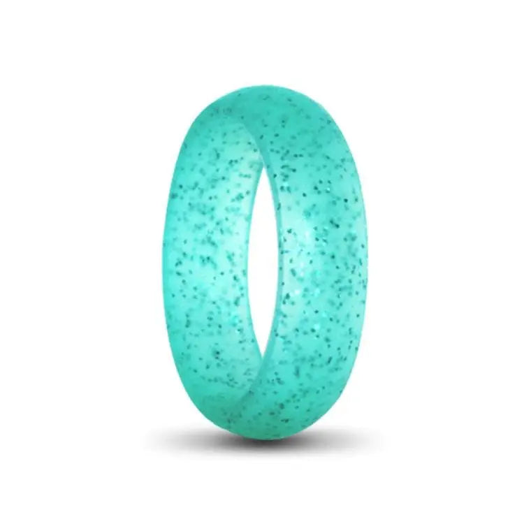 Turquoise Sparkle Silicone Ring