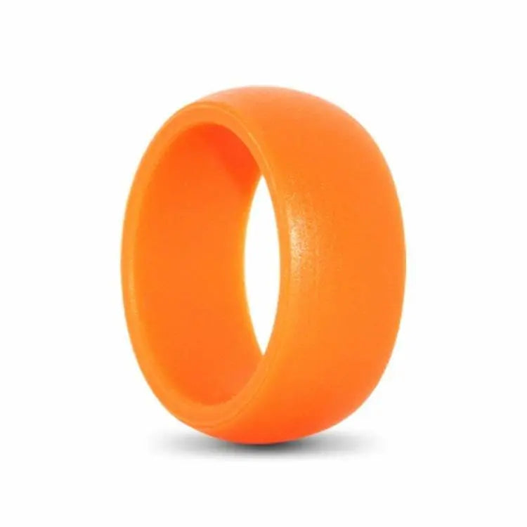 Orange Mens Classic Silicone Ring 
