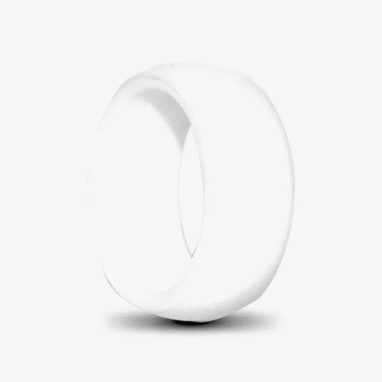 White Mens Classic Silicone Ring 