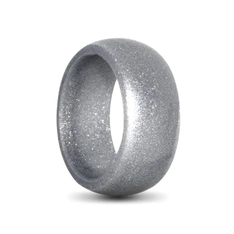 Silver Mens Classic Silicone Ring 
