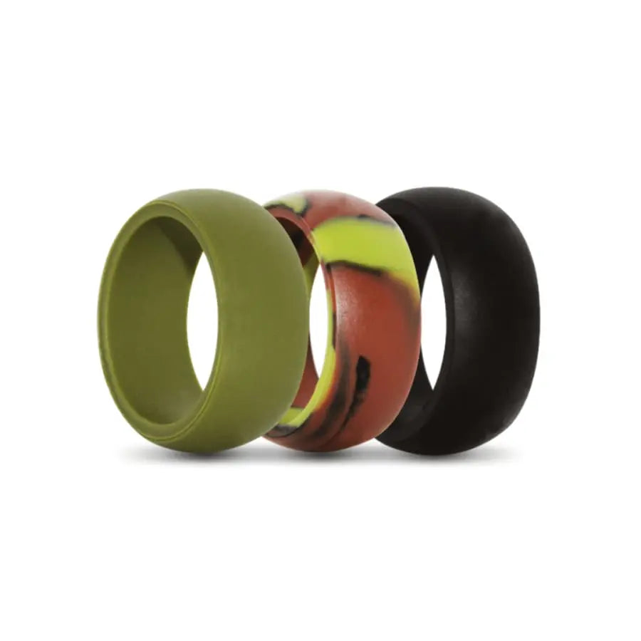Olive, Green Camo and Black Silicone Rings
