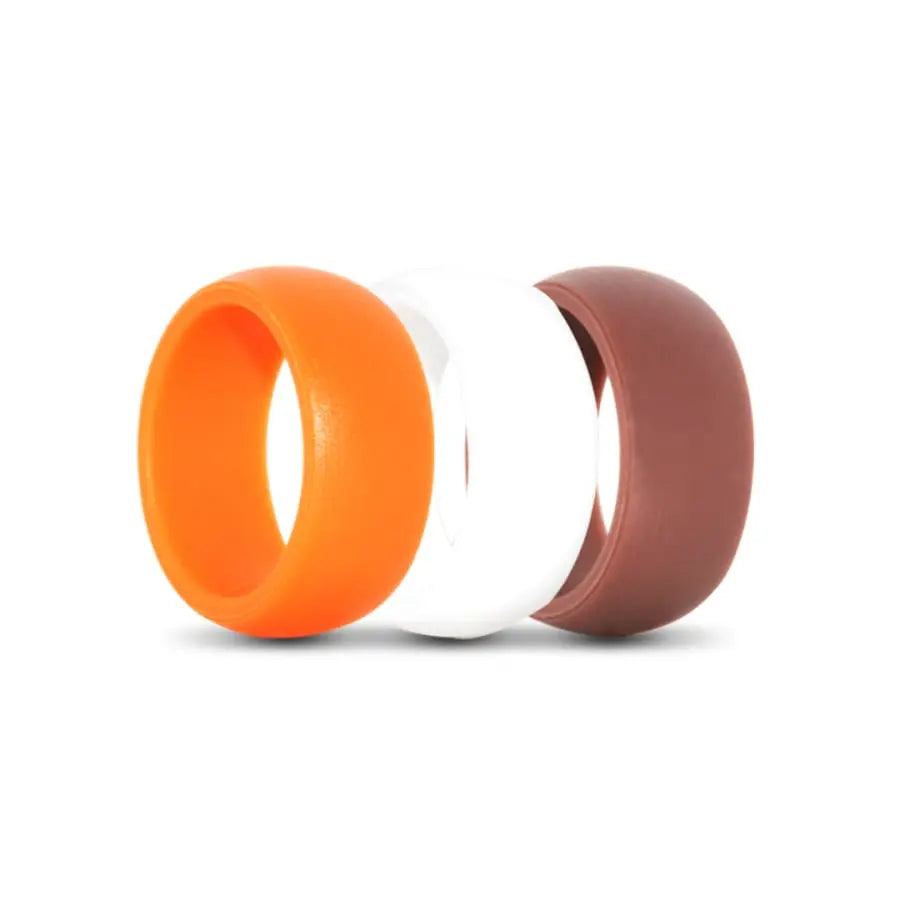 Orange, White and Brown Silicone Rings