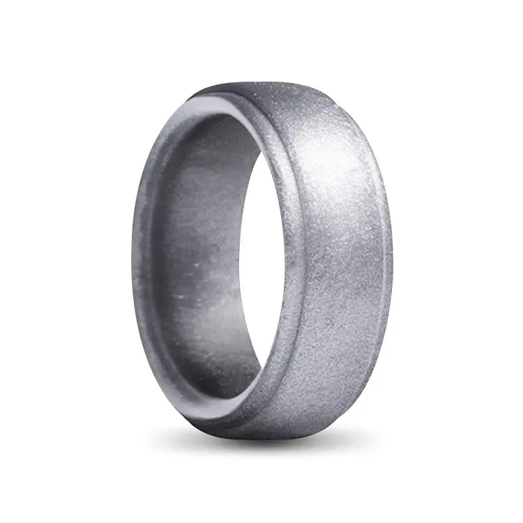 Silicone Ring With Silver Color