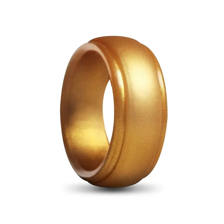 Silicone Ring With Gold Color