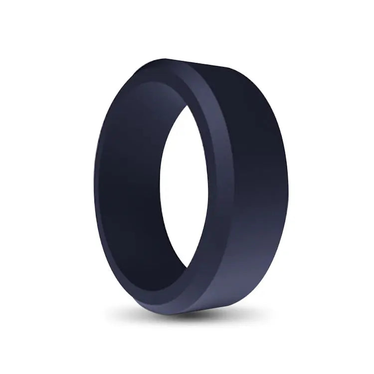 Mens Edge Dark Blue Silicone Ring