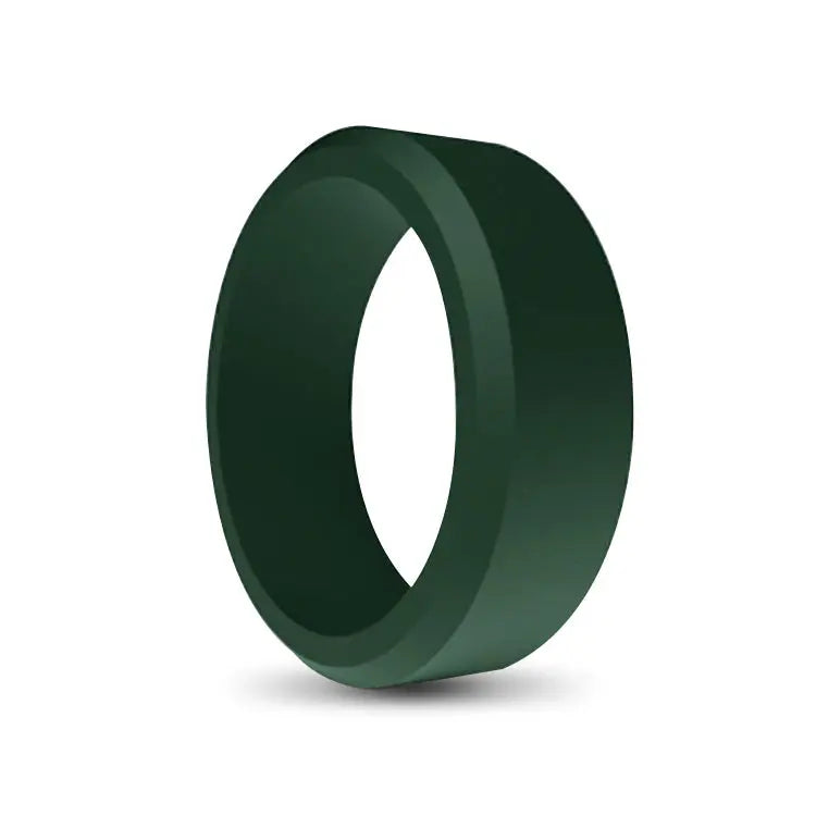 Mens Edge Dark Green Silicone Ring