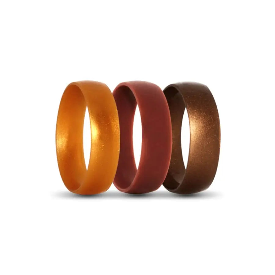 Orange, Brown and Bronze Silicone Rings