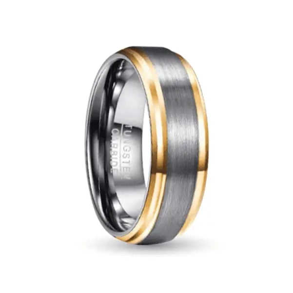 Silver and gold Tungsten carbide ring