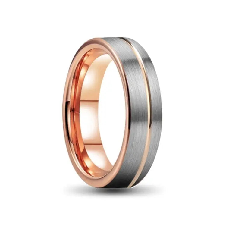 6mm Rosegold and Silver Tungsten Carbide Ring