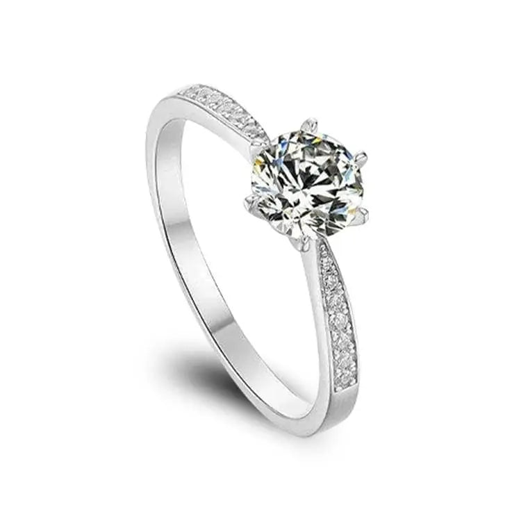 1ct Moissanite Ring with Cubic Zirconia