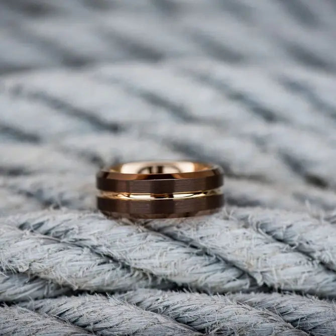 Rosegold Stream Brown - Orbit Rings