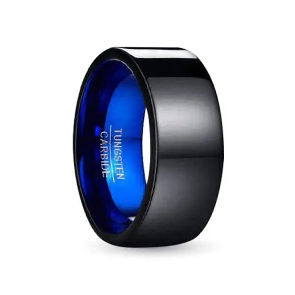 Tungsten Carbide ring with blue inlay