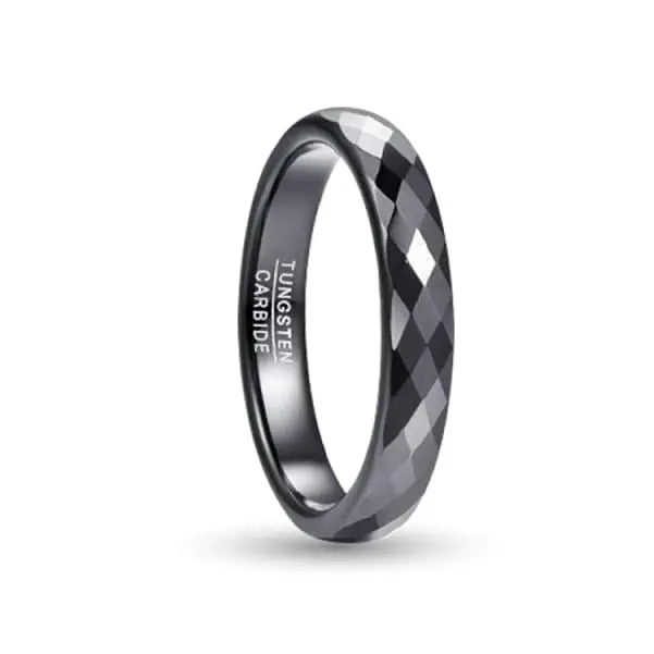 Sunrise Black Patterned Tungsten Carbide Ring