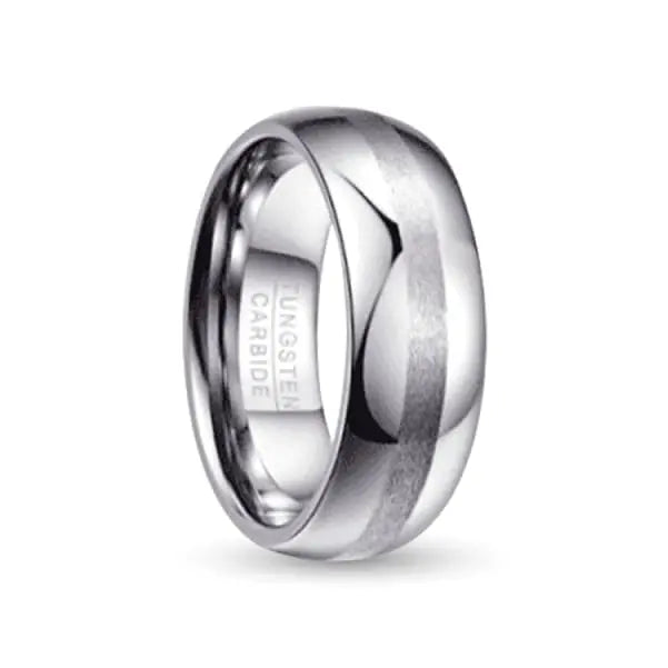 Tungsten Carbide ring in silver