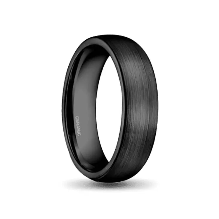 1.6 cm high platinum and shiny black ceramic ring. Casi… | Drouot.com
