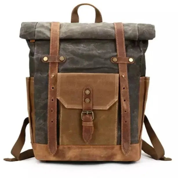 Canvas and leather rucksack online